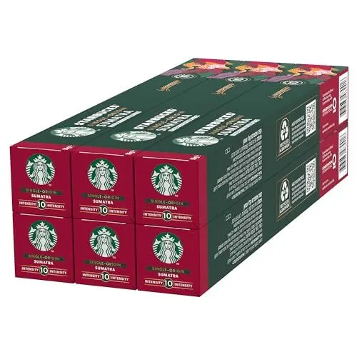 Produktbild: STARBUCKS Single-Origin Sumatra by Nespresso, Dunkle Röstung, Kaffeekapseln 6 x 10 (60 Kapseln)