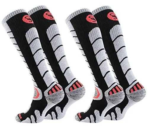 Produktbild: STARK SOUL 2 Paar Ski & Snowboard Socken mit Spezialpolsterung für Damen und Herren | Farbe: Schwarz, Größe: 43-46