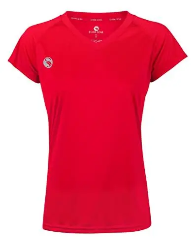 Produktbild: STARK SOUL Damen Sport Shirt Fitness T-Shirt vital, Kurzarm Funktionsshirt, Atmungsaktiv Schnelltrocknendes Trainingsshirt - Rot - L