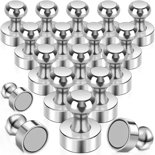 Produktbild: Starke Neodym Magnete Extra Stark - 18 Stück Mini Magnet für Kühlschrank, Magnettafel, Kegelmagnete, Stecktafel, Pinnwand - Kleine Magnete für Whiteboard, Büro, Metall