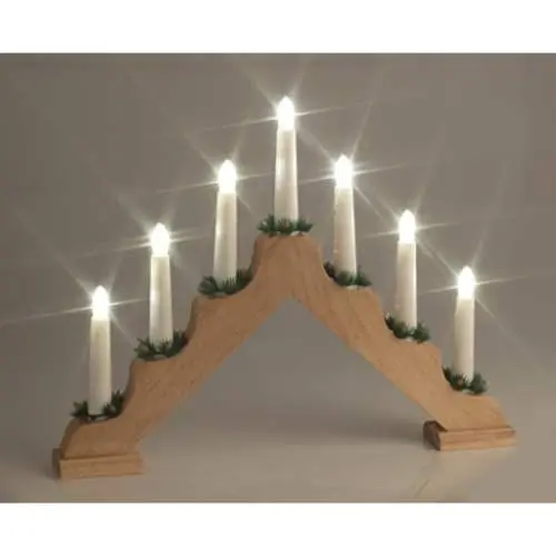 Produktbild: Star-Max LED Weihnachts-Lichterbogen aus Holz, warmweiß, 42x32cm