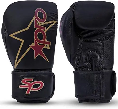 Produktbild: Starpro Premier Boxhandschuhe | Premium Rindsleder | Kastanienbraun & Schwarz | Professionelles Training und Sparring im Boxen, Muay Thai Kickboxen, Fitness | Männer & Frauen | 8oz 10oz 12oz 14oz 16oz