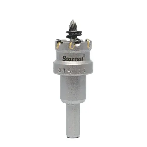 Produktbild: Starrett Hartmetall-bestückte Lochsäge - SM26 Blechschneider mit Aufnahme- und Zentrierbohrer - zum Bohren von Edelstahl-Aluminiumlegierungen - 26 mm