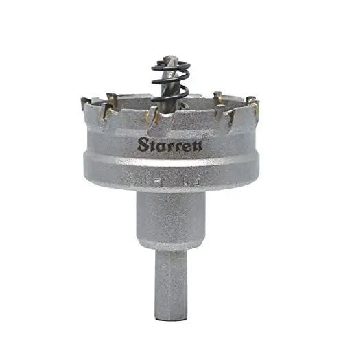 Produktbild: Starrett Hartmetall-bestückte Lochsäge - SM50 Blechschneider mit Aufnahme- und Zentrierbohrer - zum Bohren von Edelstahl-Aluminiumlegierungen - 50 mm