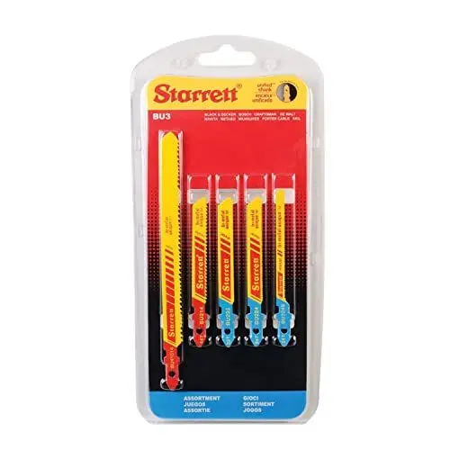 Produktbild: Starrett Metallschneide-Stichsägeblatt-Kit - 5er-Pack BU3 Bi-Metall-Sägeblattsatz mit einheitlichem Schaft - Kompatibel mit Bosch Dewalt Hitachi Festool Milwaukee