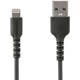 Produktbild: StarTech.com 1m USB-A auf Lightning-Kabel - Hochbelastbare, robuste Aramidfaser - Lade-/Synchronisationskabel - Apple MFi-zertifiziert iPad/iPhone 12 - Schwarz (RUSBLTMM1MB)