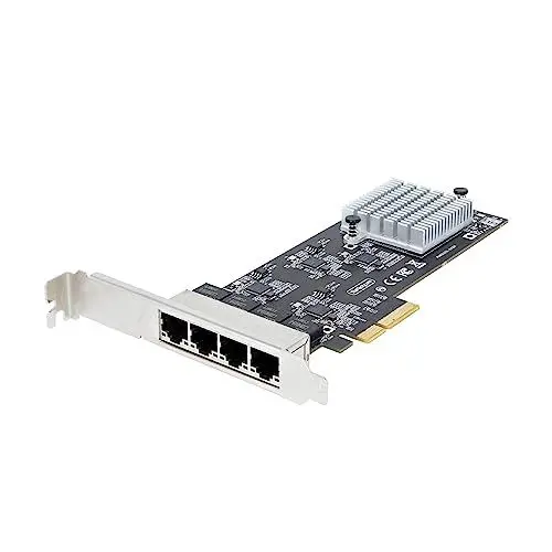 Produktbild: StarTech.com 4-Port 2.5 Gbit PCIe Netzwerkkarte, Intel I225-V, Dual-Port Computer LAN Karte, Multi-Gigabit NIC, PCI Express Server Netzwerkkarte, 2.5G Ethernet Adapter (PR42GI-NETWORK-CARD)