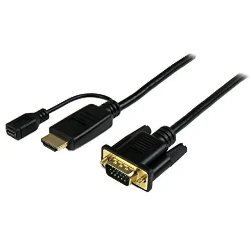 Produktbild: StarTech.com 90cm aktives HDMI auf VGA Konverter Kabel - HDMI zu VGA Adapter 0,9m - Schwarz - 1920x1200 / 1080p
