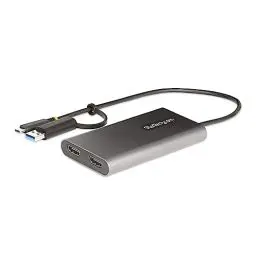 Produktbild: StarTech.com USB-C Dual HDMI Adapter - USB-C/USB HDMI Adapter für 2 4K 60Hz Monitore - 100W PD Pass-Through - USB C auf HDMI - USB-C zu HDMI Multi-Monitor Adapter/Videokonverter (109B-USBC-HDMI)