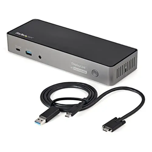 Produktbild: StarTech.com USB-C USB-A Dock - Hybrid Universal Triple Monitor Laptop Docking Station DP & HDMI 4K 60 Hz - 85W PD, GbE (DK31C3HDPDUE)