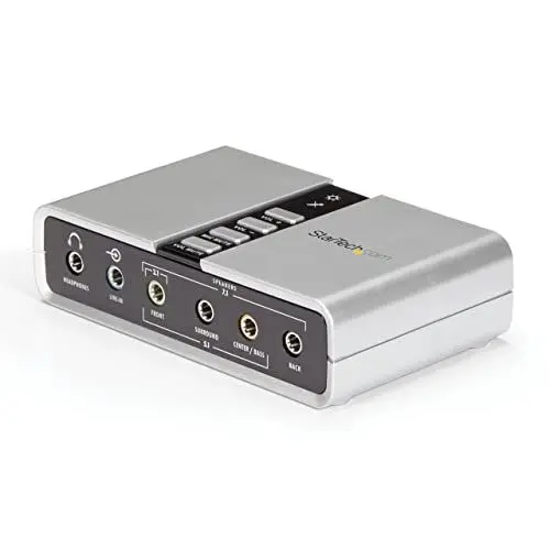 Produktbild: StarTech.com USB 2.0 Soundbox 7.1 Adapter - externe USB Soundkarte mit SPDIF Didital Audio - External Soundcard mit 8x 3,5mm Buchse (ICUSBAUDIO7D)