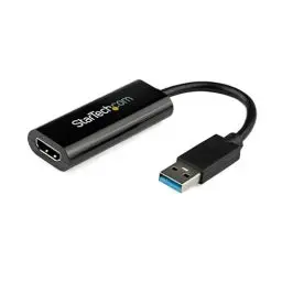 Produktbild: StarTech.com USB 3.0 auf HDMI Adapter - 1080p(1920x1200) - Kompakter USB auf HDMI Adapter für Monitor - Externe USB Grafikkarte - USB A auf HDMI Adapter - USB zu HDMI - Schwarz - Windows (USB32HDES)