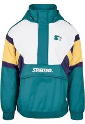 Produktbild: STARTER BLACK LABEL Herren Color Block Half Zip Retro Jacket Windjacke, Retro Green/wht/by/s prpl, S