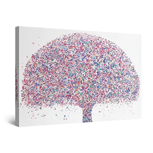 Produktbild: Startonight Leinwand Wandkunst – Orangenbäume und Weiße Wolken Malen – Kunstwerk für Wohnzimmer Großes Bild Heim Dekoration Drucken Moderne und Zeitgenössische Malerei Wohnzimmer 80 x 120 cm