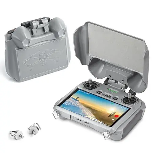 Produktbild: STARTRC Mini 4 Pro Sonnenhaube Für DJI RC 2 Controller,3-IN-1 Sonnenschirm Joysticks Bildschirmschutz Für DJI Mini 4 Pro/Air 3 Zubehör,Anti-Scratch Soft Microfaser Futter Abdeckung (nur Für DJI RC 2)