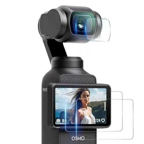 Produktbild: STARTRC Displayschutzfolie Schutzfolie für DJI Osmo Pocket 3 zubehör Displayschutz Displayabdeckung aus gehärtetem Glas Schutzfolie Objektivschutz für DJI Pocket 3 Creator Combo (2+2 Pack)