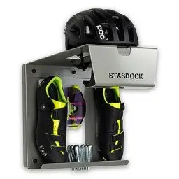 Produktbild: Stasdock Fahrrad Wandhalterung - Rennrad Halterung Wand Träger (Deep Silver) Fahrradträger für Zuhause - Fahrradwandhalter auch für Helm Patronen und Schuhen
