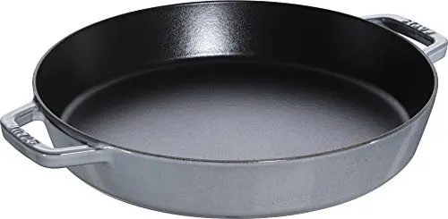 Produktbild: STAUB Bratpfanne / Paellapfanne mit zwei Griffen, 34 cm, Gusseisen, mit mattSchwarzer Emaillierung im Inneren der Pfanne, für alle Herdarten inkl Induktion & Backofen, Graphitgrau
