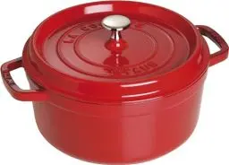 Produktbild: STAUB Gusseisen Bräter/Cocotte, Rund 24 cm, 3,7 L, Aromaregen Funktion, Für alle Herdarten geeignet, Kirschrot