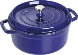 Produktbild: STAUB Gusseisen Bräter/Cocotte, Rund 26 cm, 5 L, Aromaregen Funktion für optimale Befeuchtung, Für alle Herdarten inkl. Induktion & Backofen, Dunkelblau