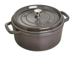 Produktbild: STAUB Gusseisen Bräter/Cocotte, Rund 26 cm, 5 L, Aromaregen Funktion für optimale Befeuchtung, Für alle Herdarten inkl. Induktion & Backofen, Graphitgrau