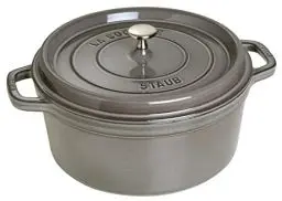 Produktbild: STAUB Gusseisen Bräter/Cocotte, Rund 28 cm, 6,7 L, Aromaregen Funktion, Für alle Herdarten geeignet, Graphitgrau