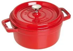 Produktbild: STAUB Gusseisen Bräter/Cocotte, Rund 30 cm, 8,35 L, Aromaregen Funktion, Für alle Herdarten geeignet, Kirschrot