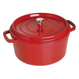 Produktbild: STAUB Gusseisen Bräter/Cocotte, rund 28cm, 6,7L, Aromaregen Funktion, Für alle Herdarten geeignet, Kirschrot