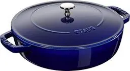 Produktbild: STAUB Gusseisen Bräter, Chistera Tropfenstruktur im Deckel, Rund 28 cm, 3,7 L, Für alle Herdarten geeignet, Dunkelblau