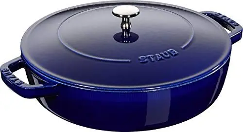 Produktbild: STAUB Gusseisen Bräter, Chistera Tropfenstruktur im Deckel, Rund 28 cm, 3,7 L, Für alle Herdarten geeignet, Dunkelblau