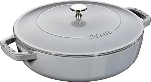 Produktbild: STAUB Gusseisen Bräter, Chistera Tropfenstruktur im Deckel, Rund 28 cm, 3,7 L, Für alle Herdarten geeignet, Graphitgrau