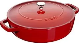 Produktbild: STAUB Gusseisen Bräter, Chistera Tropfenstruktur im Deckel für optimale Befeuchtung/Aromaregen, Rund 28 cm, 3,7 L, Für alle Herdarten geeignet inkl. Induktion & Backofen, Kirschrot