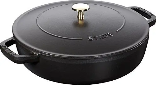 Produktbild: STAUB Gusseisen Bräter, Chistera Tropfenstruktur im Deckel, Rund 28 cm, 3,7 L, Für alle Herdarten geeignet, Schwarz