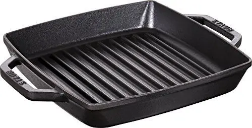Produktbild: STAUB Gusseisen Grillpfanne mit zwei Griffen, Quadratisch, 23 cm, Für alle Herdarten inkl. Induktion & Backofen, Schwarz