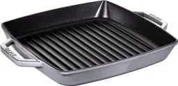 Produktbild: STAUB Gusseisen Grillpfanne mit zwei Griffen, Induktionsgeeignet, Quadratisch, 28 cm, Graphitgrau