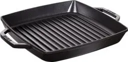 Produktbild: STAUB Gusseisen Grillpfanne mit zwei Griffen, Quadratisch, 28 cm, Für alle Herdarten inkl. Induktion & Backofen, Schwarz
