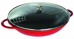 Produktbild: STAUB Gusseisen Wok, Ø 37 cm, Inkl. Glasdeckel und herausnehmbaren Gittereinsatz, für alle Herdarten inkl. Induktion, 5,7 L, Kirschrot