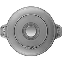 Produktbild: STAUB Ofenform/Servierplatte/Auflaufform mit Deckel, rund, 20 cm, 0,75 l, aus Gusseisen, für alle Herdarten, Graphitgrau