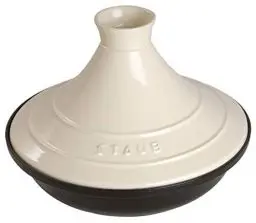 Produktbild: STAUB Tajine, 28 cm, Gusseisen, mit Deckel aus Keramik, für traditionelle marokkanische Gerichte, Schwarz/Creme