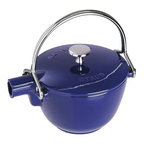 Produktbild: STAUB Teekanne/Wasserkessel, rund, 16,5 cm, 1,1 L, für alle Herdarten, Dunkelblau