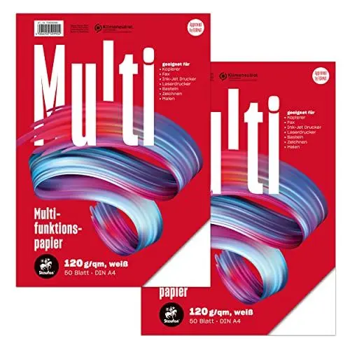 Produktbild: Staufen Style Multifunktions Papier, DIN A4, 120 g/m², Farbe weiß - 2 Pack mit je 50 Blatt