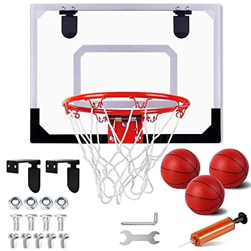 Produktbild: STAY GENT Mini Basketballkorb für Kinder und Erwachsene, Mini Basketballkorb Indoor für Tür Hängen Zimmer mit 3 Ball und Luftpumpe Schlafzimmer, Büro, Sport Spiel Satz Geschenke für Jungen und Mädchen