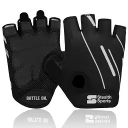 Produktbild: Stealth Sports Fitness-Handschuhe, Gewichtheber-Handschuhe für Damen und Herren, rutschfeste Fitness-Handschuhe, Gepolsterte Trainingshandschuhe, Radfahren, Sporthandschuhe,PX3(Schwarz,M)