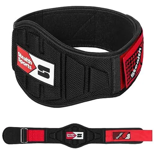 Produktbild: Stealth Sports Gewichthebergürtel, 16,5cm Rückenstütze gepolstert Trainingsgürtel Auto-Lock-Schnalle Neopren Fitnessgürtel Herren Damen Fitness Bodybuilding Kreuzheben, Kniebeugen(M)