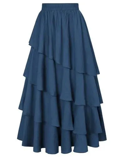 Produktbild: Steampunk Piratenkostüm Halloween Karneval Festlich Fasching Wikinger Rock Denim Blau XXL