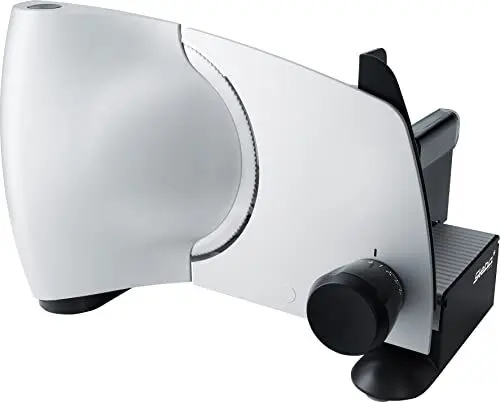 Produktbild: Steba Allesschneider AS 200, Made in EU, Solinger Edelstahlmesser, Schnittst?rke bis 15mm einstellbar, Leichtg?ngiger Schlitten mit Handschutz und Lebensmittelhalter, Doppelter Sicherheitsschalter
