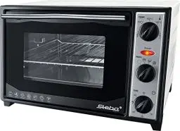 Produktbild: Steba Backofen mit Drehspieß und Umluft, weiß lackiertes Edelstahl Gehäuse, 4-Stufen-Programmwähler, Temperaturregler 100°C bis 230°C, 20 Liter Innenraum , 1500 Watt, KB 27 U.2