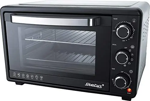 Produktbild: Steba Grillbackofen, Doppel-Glastür, Ober- und Unterhitze, Antihaftbeschichteter Innenraum, Emailliertes Backblech, Ca. 25 l Innenraum, KB A25