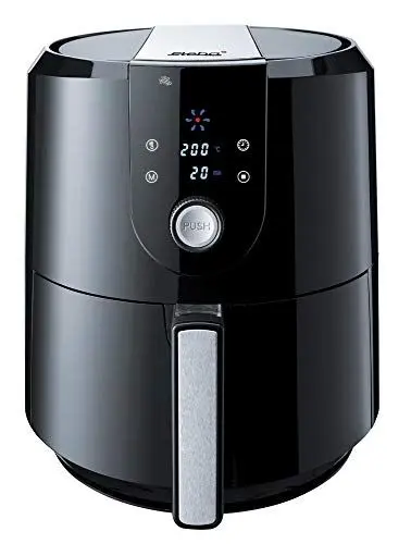 Produktbild: Steba Heißluft-Fritteuse mit 5,2 Liter Volumen, antihaftbeschichteter Frittierkorb, Warmhaltefunktion, 7 Automatikprogramme, 1800 Watt, Schwarz, HF 5000 XL