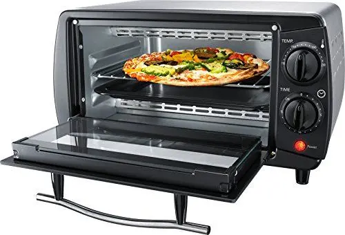 Produktbild: Steba Mini-Backofen, 9 Liter, Gebürstetes Edelstahlgehäuse, Temperaturregler bis 230°C, Pizzatiefe bis Ø 24,0 cm, 800 Watt, KB 9.2